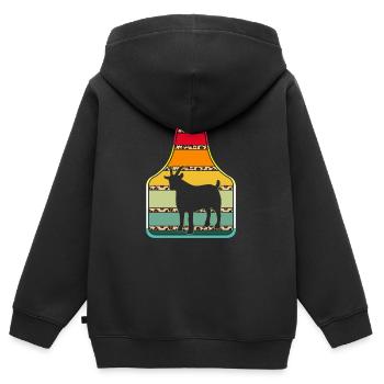 Éleveurs de bétail - Sweat Premium à capuche zippé enfant bio - noir - Dos - AI Model Kid Male (0cm)