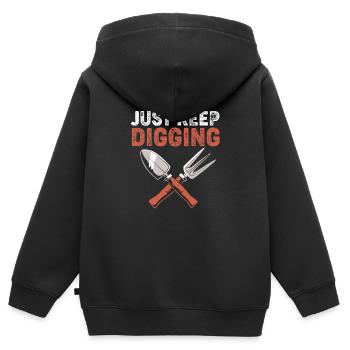 Archäologie - Kinder Premium Organic Zip Hoodie - Schwarz - Hinten - AI Model Kid Male (0cm)
