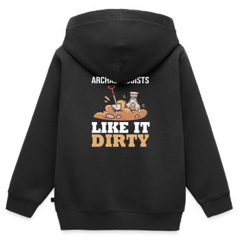 Archäologie - Kinder Premium Organic Zip Hoodie - Schwarz - Hinten - AI Model Kid Male (0cm)