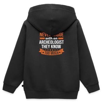 Archäologie - Kinder Premium Organic Zip Hoodie - Schwarz - Hinten - AI Model Kid Male (0cm)