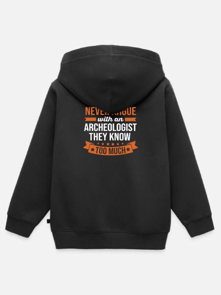 Archéologie - Sweat Premium à capuche zippé enfant bio - noir