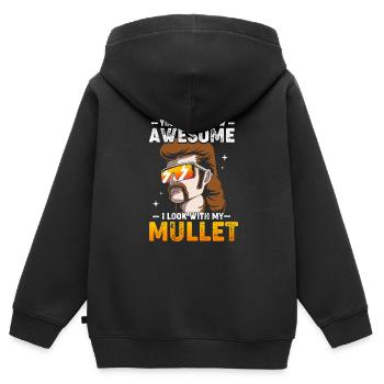 Mulet Coupe de cheveux Mulet - Sweat Premium à capuche zippé enfant bio - noir - Dos - AI Model Kid Male (0cm)