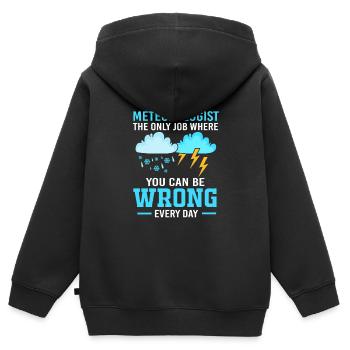 Meteorologie Meteorologe Wetter - Kinder Premium Organic Zip Hoodie - Schwarz - Hinten - AI Model Kid Male (0cm)