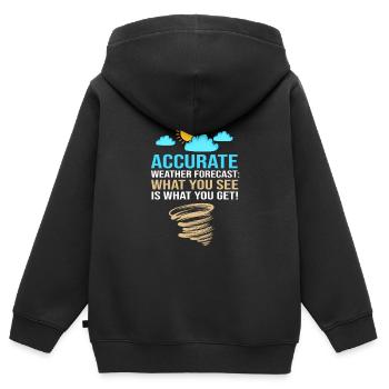 Wetter Meteorologie Meteorologe - Kinder Premium Organic Zip Hoodie - Schwarz - Hinten - AI Model Kid Male (0cm)
