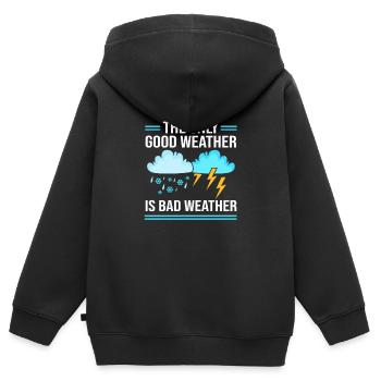 Meteorologie Meteorologe Wetter - Kinder Premium Organic Zip Hoodie - Schwarz - Hinten - AI Model Kid Male (0cm)