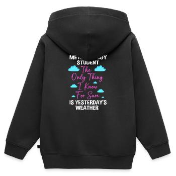 Meteorologe Wetter Meteorologie - Kinder Premium Organic Zip Hoodie - Schwarz - Hinten - AI Model Kid Male (0cm)