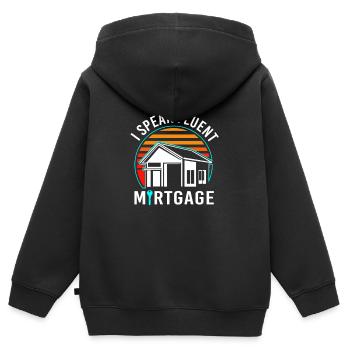 Eigentumswohnung Schulden Hypothek - Kinder Premium Organic Zip Hoodie - Schwarz - Hinten - AI Model Kid Male (0cm)