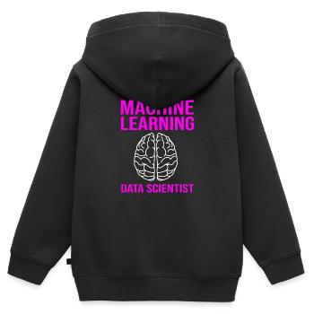 Coder Programmer GPT - Kids Premium Organic Zip-up Hoodie - black - Back - AI Model Kid Male (0cm)