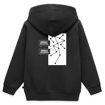 Paranormal Fantôme Fantôme Fantôme Effrayant - Sweat Premium à capuche zippé enfant bio - noir - Dos - AI Model Kid Male (0cm)