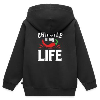 Chilli Chipotle Chilischote Jalapeno Scharf Chili - Kinder Premium Organic Zip Hoodie - Schwarz - Hinten - AI Model Kid Male (0cm)