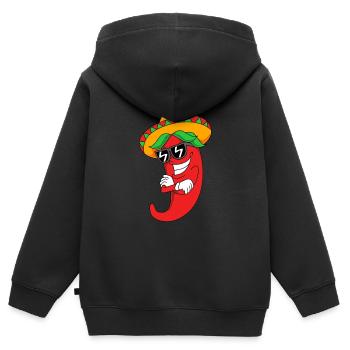 Chilli Chipotle Chilischote Jalapeno Scharf Chili - Kinder Premium Organic Zip Hoodie - Schwarz - Hinten - AI Model Kid Male (0cm)