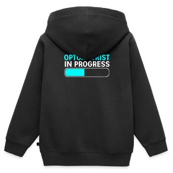 Opticien Ophtalmologiste - Sweat Premium à capuche zippé enfant bio - noir - Dos - AI Model Kid Male (0cm)