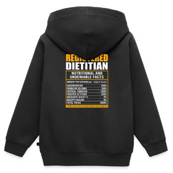 Diététicien Régime - Sweat Premium à capuche zippé enfant bio - noir - Dos - AI Model Kid Male (0cm)