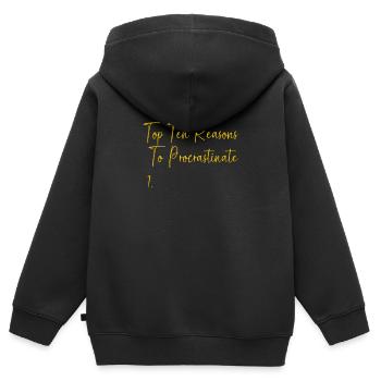 ProkrastinationFaul Faulheit Faulenzer - Kinder Premium Organic Zip Hoodie - Schwarz - Hinten - AI Model Kid Male (0cm)