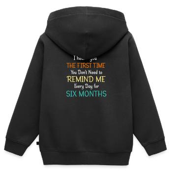 lazy procrastination lazy laziness - Kids Premium Organic Zip-up Hoodie - black - Back - AI Model Kid Male (0cm)