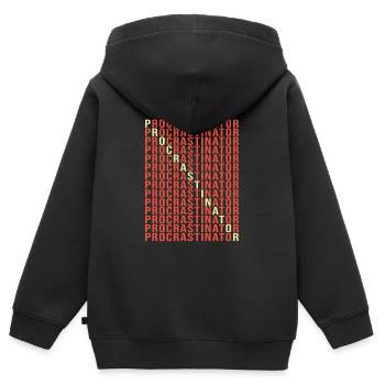 Faulenzer Prokrastination Faul Faulheit - Kinder Premium Organic Zip Hoodie - Schwarz - Hinten - AI Model Kid Male (0cm)
