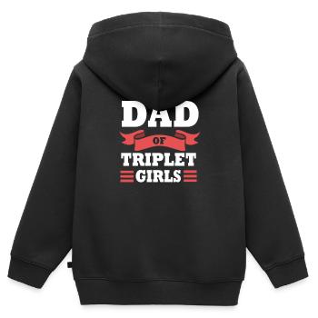Drillinge Vater Papa - Kinder Premium Organic Zip Hoodie - Schwarz - Hinten - AI Model Kid Male (0cm)