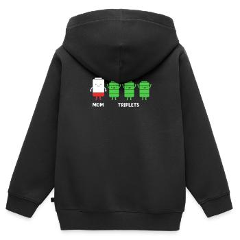 Drilling Mutter Mama - Kinder Premium Organic Zip Hoodie - Schwarz - Hinten - AI Model Kid Male (0cm)