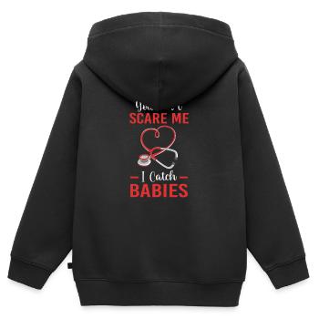 Schwangerschaft Krankenhaus Krankenschwester - Kinder Premium Organic Zip Hoodie - Schwarz - Hinten - AI Model Kid Male (0cm)