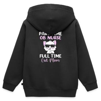 Krankenschwester Schwangerschaft Krankenhaus - Kinder Premium Organic Zip Hoodie - Schwarz - Hinten - AI Model Kid Male (0cm)