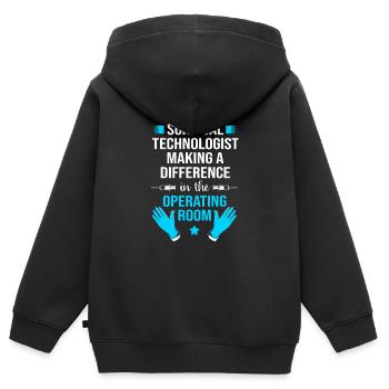 Chirurg Chirurgie CTA - Kinder Premium Organic Zip Hoodie - Schwarz - Hinten - AI Model Kid Male (0cm)