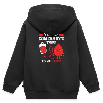 Blutspende Blut Blutspender - Kinder Premium Organic Zip Hoodie - Schwarz - Hinten - AI Model Kid Male (0cm)