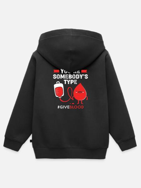 Blutspende Blut Blutspender - Kinder Premium Organic Zip Hoodie - Schwarz