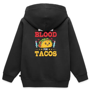 Pflege Pfleger Pflegerin Blutentnahme Phlebotomist - Kinder Premium Organic Zip Hoodie - Schwarz - Hinten - AI Model Kid Male (0cm)