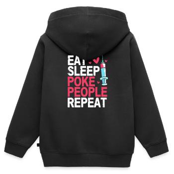 Phlebotomist Pflege Pfleger Pflegerin Blutentnahme - Kinder Premium Organic Zip Hoodie - Schwarz - Hinten - AI Model Kid Male (0cm)