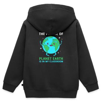 Earth Day - Kinder Premium Organic Zip Hoodie - Schwarz - Hinten - AI Model Kid Male (0cm)