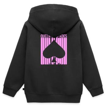 Jeu de cartes Pique de pique Carte à jouer - Sweat Premium à capuche zippé enfant bio - noir - Dos - AI Model Kid Male (0cm)