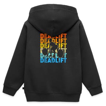 Gym Deadlift Fitness Workout Hantel Bodybuilder - Kinder Premium Organic Zip Hoodie - Schwarz - Hinten - AI Model Kid Male (0cm)
