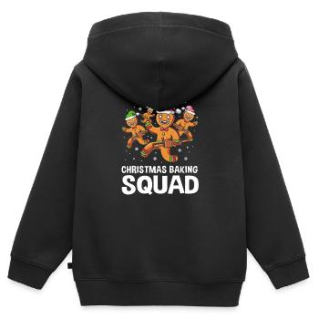 Bonhomme en pain d’épices Noël Pain d’épices Pain d’épices - Sweat Premium à capuche zippé enfant bio - noir - Dos - AI Model Kid Male (0cm)