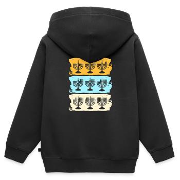 Hanukah Hanukkah Chanukkah - Kinder Premium Organic Zip Hoodie - Schwarz - Hinten - AI Model Kid Male (0cm)