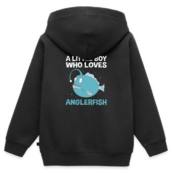 Frogfish - Kids Premium Organic Zip-up Hoodie - black - Back - AI Model Kid Male (0cm)