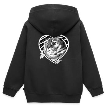 Die Crocreto Katze - Kinder Premium Organic Zip Hoodie - Schwarz - Hinten - AI Model Kid Male (0cm)