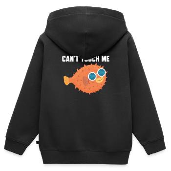 Poisson-tampon poisson-tampon Poisson Ballon Poissons - Sweat Premium à capuche zippé enfant bio - noir - Dos - AI Model Kid Male (0cm)