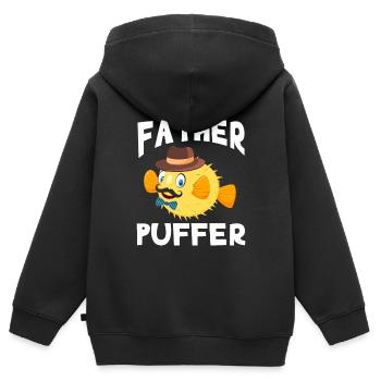 Poisson-tampon poisson-tampon Poisson Ballon Poissons - Sweat Premium à capuche zippé enfant bio - noir - Dos - AI Model Kid Male (0cm)