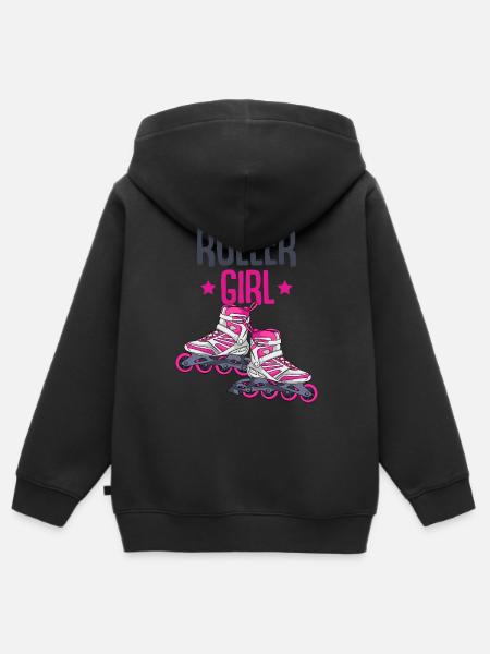 Inline Skates - Kinder Premium Organic Zip Hoodie - Schwarz