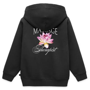 Massage Therapist Physiotherapeutin Lotusblüte - Kinder Premium Organic Zip Hoodie - Schwarz - Hinten - AI Model Kid Male (0cm)