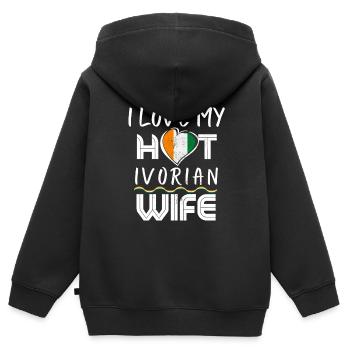 Funny I Love My Hot Ivorian Wife Husband - Kinder Premium Organic Zip Hoodie - Schwarz - Hinten - AI Model Kid Male (0cm)
