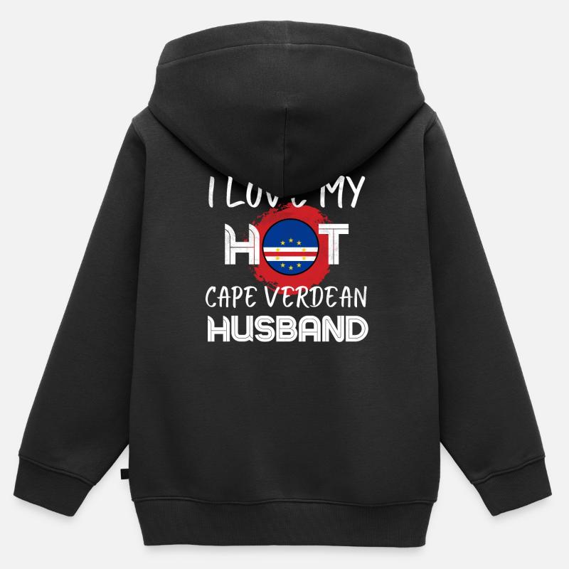 Drôle de mari capverdien - Sweat Premium à capuche zippé enfant bio - noir