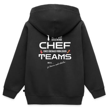 Lustiges Chef Vorgesetzter Abteilung Team Geschenk - Kinder Premium Organic Zip Hoodie - Schwarz - Hinten - AI Model Kid Male (0cm)