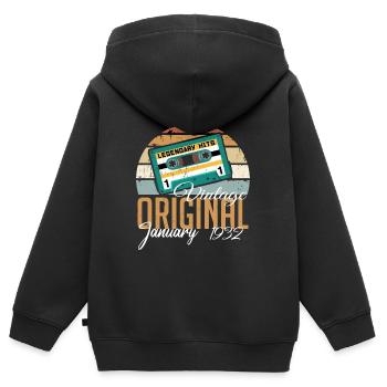 The legends were born in January 1932 Geschen - Kids Premium Organic Zip-up Hoodie - black - Back - AI Model Kid Male (0cm)