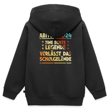 Funny Abi 2024 Légende Professeur Bal Étudiant - Sweat Premium à capuche zippé enfant bio - noir - Dos - AI Model Kid Male (0cm)
