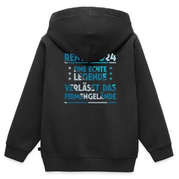Retraite 2024 Légende Adieu Cadeau Adieu - Sweat Premium à capuche zippé enfant bio - noir - Dos - AI Model Kid Male (0cm)