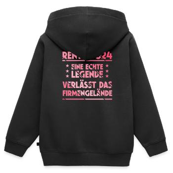 Retraite 2024 Retraité Adieu Cadeau Adieu - Sweat Premium à capuche zippé enfant bio - noir - Dos - AI Model Kid Male (0cm)