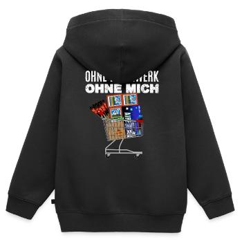 Ohne Feuerwerk ohne mich - Kinder Premium Organic Zip Hoodie - Schwarz - Hinten - AI Model Kid Male (0cm)