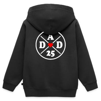 Dad 2025 - Sweat Premium à capuche zippé enfant bio - noir - Dos - AI Model Kid Male (0cm)