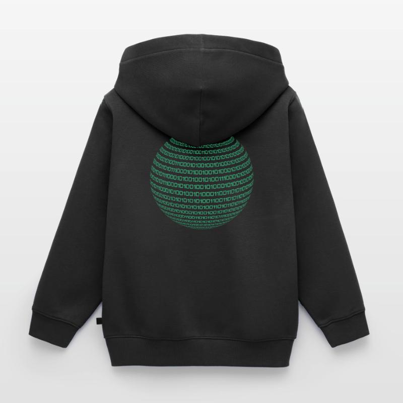 Code binaire Code Informatique Nerd Cadeau étudiant Sweat Premium à capuche zippé enfant bio